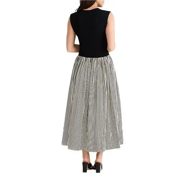 Brave + True Daphne Striped Sleeveless Crew Neck Maxi Dress Black Size XL NWOT - Picture 11 of 16